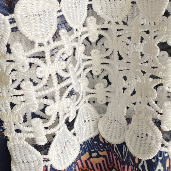 NY Collection 3/4 Sleeve Boho Asymmetrical Hem Tunic Top. Size Large - Picture 4 of 7